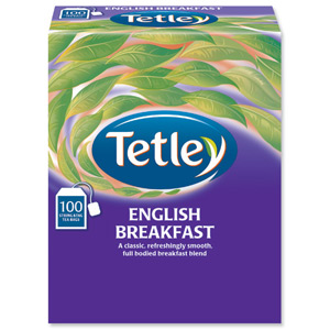 Tetley Tea Bags String and Tag English Breakfast Ref 1244B [Boxed 100] Ident: 609E