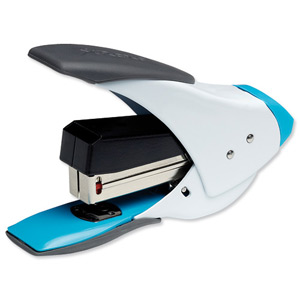 Rexel Easy Touch Stapler Flat Clinch Quarter Strip Capacity 20 Sheets White and Blue Ref 2102562