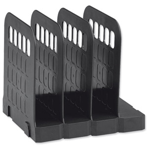 Avery Basics Book Rack Modular Interlocking Base 4 Sections W200xD183xH190mm Black Ref 1136BLK