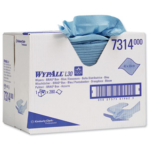 Kimberley-Clark Wypall L30 Brag Box 280 Sheets Blue Ref 7314