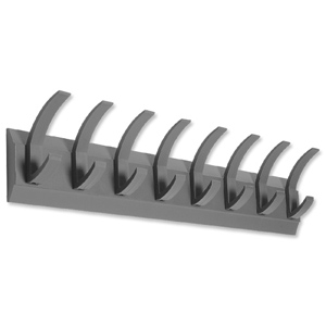 Hat and Coat Wall Rack with Concealed Fixings 8 Hooks Graphite Ident: 489B