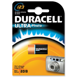 Duracell Ultra Lithium Battery for Camera 3V Ref DL123A