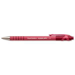 Paper Mate Flexgrip Retractable Ball Pen Medium 1.0mm Tip 0.4mm Line Red Ref S0190413 [Pack 12]