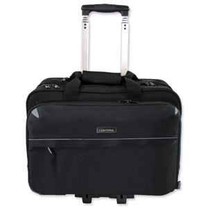 Lightpak Business Trolley Bag with Laptop Compartment Nylon Capacity 17in Black Ref 46099