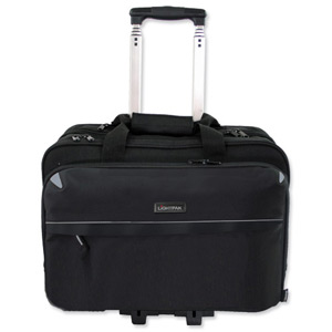 Lightpak Business Trolley Bag with Laptop Compartment Nylon Capacity 17in Black Ref 46099 Ident: 770A