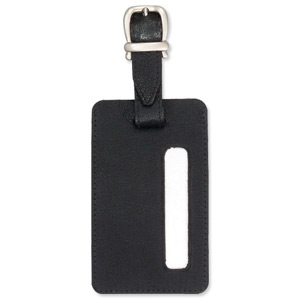 Alassio Luggage Tag 115x70mm Leather-look Black Ref 43115 Ident: 771G