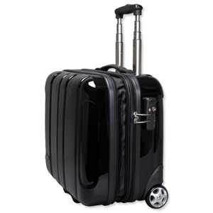 JSA Business Trolley ABS Polycarbonate with Removable Laptop Case Black Ref 45513 Ident: 771F