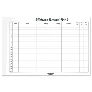 Concord CD14P Refill for Visitors Book 50 Sheets 2000 Entries 230x355mm Ref 85801