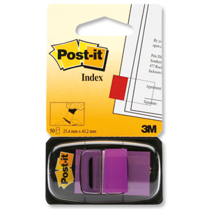 Post-it Index Flags 50 per Pack 25mm Purple Ref 680-8 [Pack 12] Ident: 58A