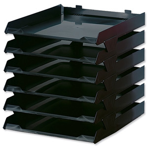 Avery Paperstack Letter Tray Self-stacking A4 W250xD320xH300mm Black Ref 5336BLK [Pack 6] Ident: 330A