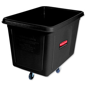 Rubbermaid Cube Truck 0.6 Cubic Meters Metal-frame 600 Litre Capacity Black Ref 4619