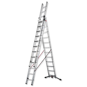 Combi Ladder 3 Section Capacity 150kg Rungs 3x12 for H9.25m 30.5kg Ident: 503D