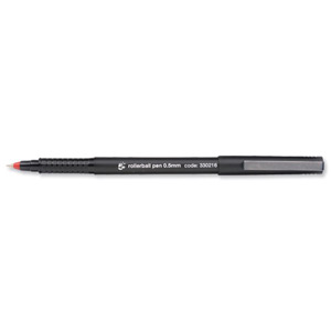 5 Star Rollerball Pen Fine 0.5mm Tip 0.3mm Line Red [Pack 12]