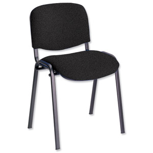 Trexus Stacking Chair Upholstered with Shaped Seat W480xD420xH500mm Charcoal