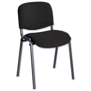 Trexus Stacking Chair Upholstered with Shaped Seat W480xD420xH500mm Charcoal Ident: 408A