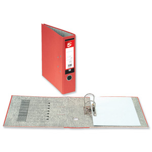 5 Star Lever Arch File 70mm Spine Foolscap Red [Pack 10] Ident: 225A