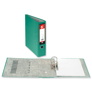 5 Star Lever Arch File 70mm Spine Foolscap Green [Pack 10] Ident: 225A