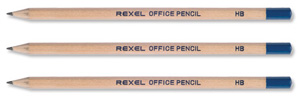 Rexel Office Pencil Natural Wood HB Ref 34253 [Pack 12]