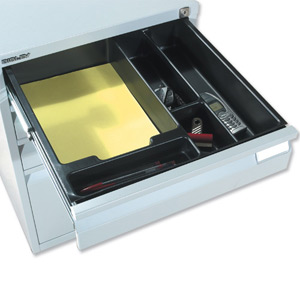Bisley Insert Tray 1F3 Plastic for Storage Cabinet 5 Sections H83mm Black Ref PIT522P1