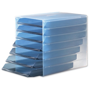 Durable Trend Idealbox Desk Set Plastic 7 Drawer Clear and Translucent Grey Ref 1712000050