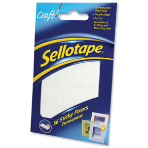 Sellotape Sticky Fixers Double-sided 12x25mm 56 Pads Ref 1445423 [Pack 12]