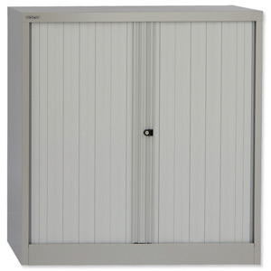 Bisley Tambour Cupboard Steel Side-opening H1016mm Grey Ref AST40W-73