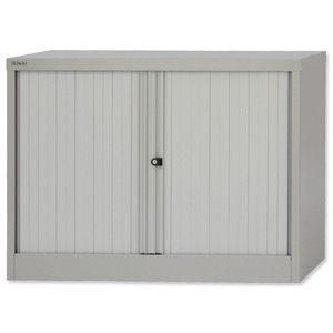 Bisley Tambour Cupboard Steel Side-opening W1000xD470xH711mm Grey Ref AST28W-73 Ident: 466A