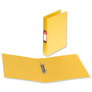5 Star Ring Binder PVC 2 O-Ring Size 25mm A4 Yellow [Pack 10] Ident: 217E