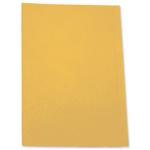 5 Star Square Cut Folder Recycled Pre-punched 180gsm Foolscap Yellow [Pack 100] Ident: 183C