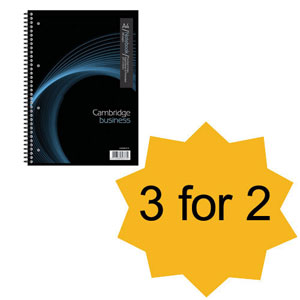 Cambridge Notebook 200 Page Wirebound Feint & Margin A4 Ref 100082373 [Pack 3] [3 for 2] Jan-Dec 2013 Ident: 36A