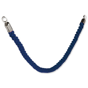 Vermes Classic Velour Rope Blue with Stainless Steel Spring Clip Ends Ref RS-CLRP-CH-Blue Ident: 544A