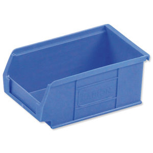 Container Bin Heavy Duty Polypropylene W165xD100xH75mm Blue [Pack 20] Ident: 180B