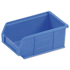 Container Bin Heavy Duty Polypropylene W165xD100xH75mm Blue [Pack 20]