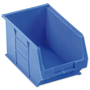 Container Bin Heavy Duty Polypropylene W240xD150xH132mm Blue [Pack 10] Ident: 180B