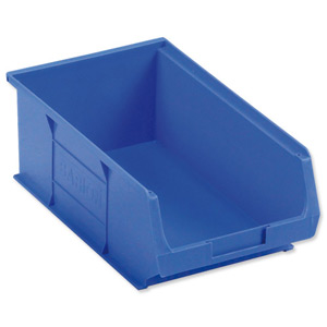 Container Bin Heavy Duty Polypropylene W350xD205xH132mm Blue [Pack 10] Ident: 180B