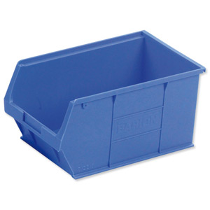 Container Bin Heavy Duty Polypropylene W350xD205xH182mm Blue [Pack 10] Ident: 180B