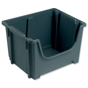 Space Bin Container Stackable Capacity 50 Litre 15kg Load W495xD390xH320mm Grey Ident: 179C