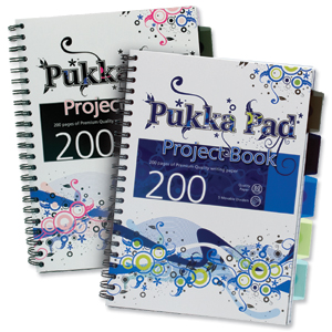 Pukka Pad Wave Project Book Wirebound Perforated 5-Divider 200pp 80gsm A4 Assorted Ref 6500 [Pack 3] Ident: 42A