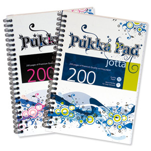 Pukka Pad Wave Jotta Notebook Wirebound Perforated Ruled 80gsm 200pp A5 Assorted Ref 6504 [Pack 3]