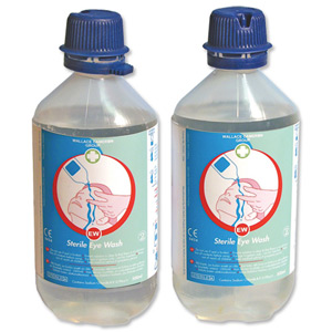 Wallace Cameron Eyewash Sterile Water Bottles for Eye Care Dispensers 500ml Ref 2404039 [Pack 2]