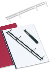GBC Desktop Velobinder Binding Strips 45mm 4 Prongs Bind 200 Sheets A4 White Ref 9741639 [Pack 25]