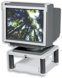 Fellowes Premium Monitor Riser for 21in Capacity 36kg 5 Heights 64-165mm Platinum Ref 91717 Ident: 747A