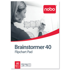 Nobo Brainstormer Flipchart Pad Perforated 40 Sheets A1 Feint Lined Ref 34633719 [Pack 5] Ident: 281D