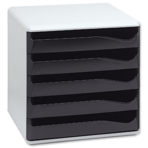 Post Set Filing Unit with 5 Drawers A4 W291xD352xH291mm Black and Grey Ident: 330C