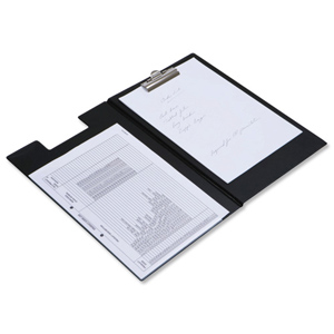 Clipboard Fold Over Executive PVC Finish with Pocket Foolscap Black Ident: 343B