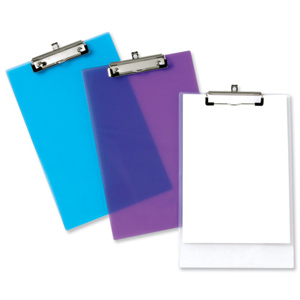 Clipboard Polypropylene Shatterproof Frosted Purple or Green or Clear Ident: 343F