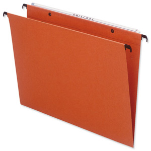Esselte Orgarex Suspension File Kraft V-Base 15mm Capacity Foolscap Orange Ref 10402 [Pack 50]