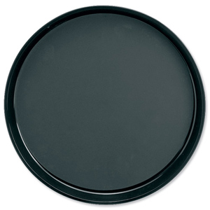 Tray Non Slip Polypropylene Dishwasher Safe Round Diameter 300mm Black Ident: 628D