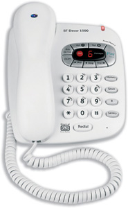 BT Decor 1500 Telephone with Secure Remote Access plus Call-screening and 10 Speed Dials Ref 026968