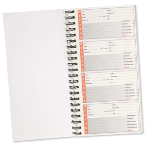 5 Star Telephone Message Book Wirebound Carbonless 320 Notes 80 Pages 279x152mm Ident: 53B